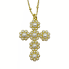 Подвеска Крест на цепочке, золотистый, 36х25 мм, 1.ПС