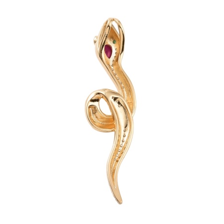 Подвеска Змея, 48х13 мм, золотистая, 11.52