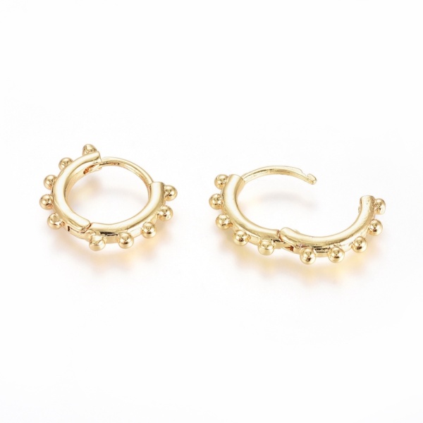 Серьги Конго Шарики мини 13x16 мм, золотистые, 13.36