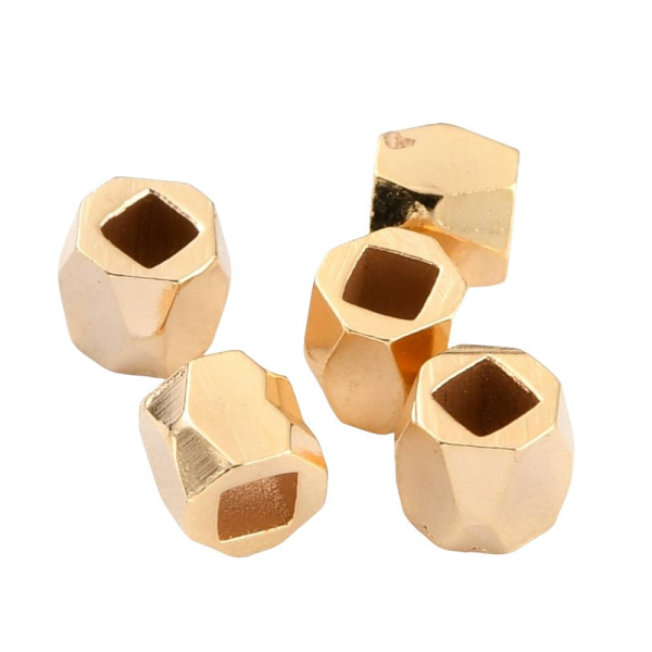 Бусина спейсер, грань, золотистая, 3 мм, 0.4.А5