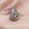 Серьги Конго Дорожка фианитов, цвет платина, 13.56