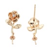 Швензы пусеты Роза с пином, золотистые, 16x11 мм, 16.67
