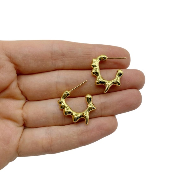 Серьги полукольца Тающие, золотистый, 24х4 мм, 14.26