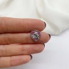Подвеска Сердце Ангел, розовый, серебристая, 11х11 мм, 1.21