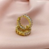 Серьги Конго дорожка фианитов, золотистые, 13.67