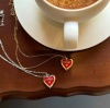 Подвеска Медальон сердце Sweet, красный, серебристый, 18 мм 0.1.В.56