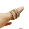 Серьги Конго дорожка фианитов, золотистые, 13.67