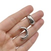 Серьги полукольца, серебристые, 23х9 мм, 16.55