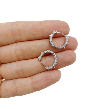 Серьги Конго Шипы 15.5x4 мм, серебристые