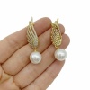 Серьги Крылья, 45.5x12 мм, золотистые