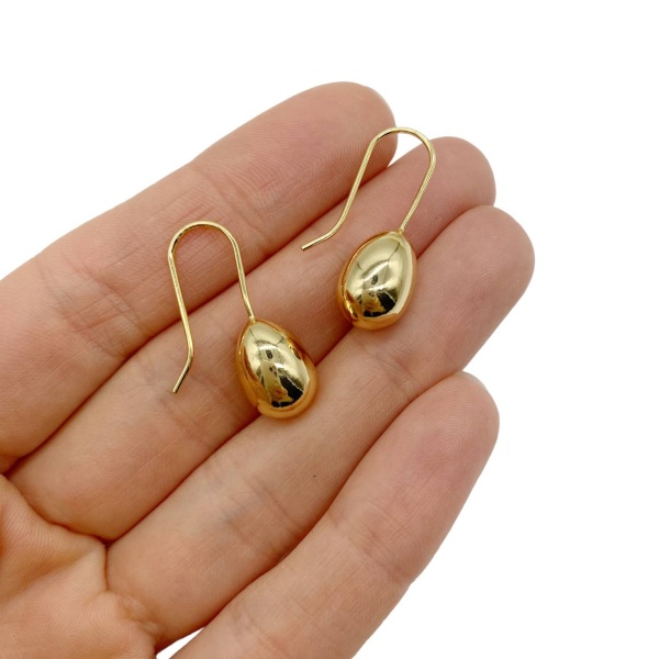 Серьги Капли, золотистые, 12х10 мм, 17.39