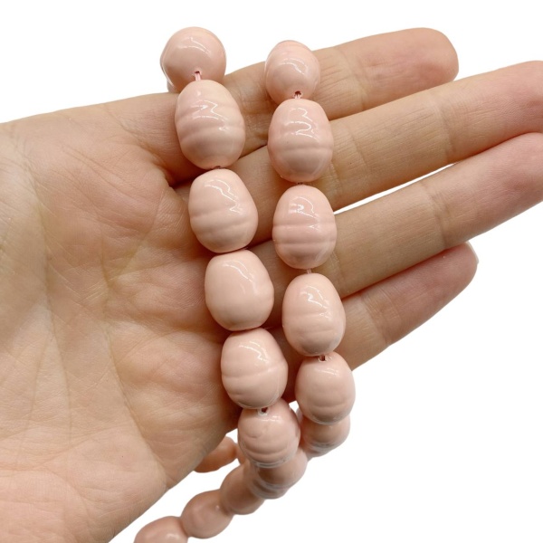 Бусина Жемчуг Shell Pearl, розовый, 15х13 мм