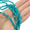 Халцедон, кубик, 4 мм, голубой, нить 35 см
