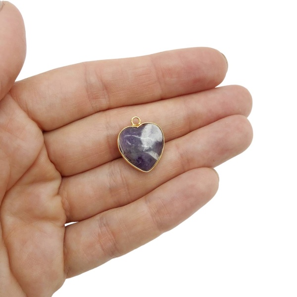 Подвеска Сердце, аметист, 19х16 мм, 9.24