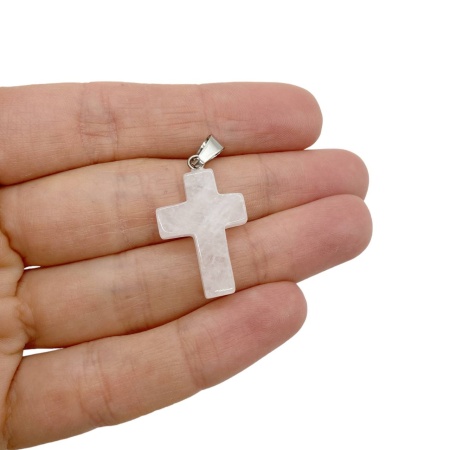 Подвеска Крест кварц, 25x18 мм