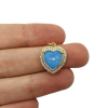 Подвеска Сердце опал, золотистая, 16х19 мм, 1.610