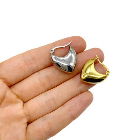 Серьги стальные, серебристые, 23 мм, 18.15