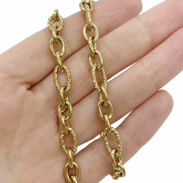 Цепь сталь, золотистая 13x7.5 мм, сталь, 50 см