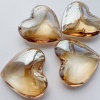 Подвеска Сердце стеклянное Песочное, 42х43 мм, уценка, СС.02