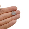 Подвеска Сердце инкрустация, серебристое, 15х13 мм, 1.13