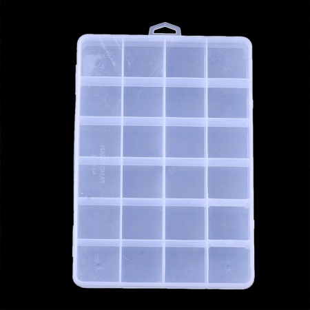 Пластиковый бокс для мелочей, 24 отделения, 19x13x2.2 мм