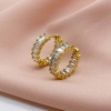 Серьги Конго дорожка фианитов, золотистые, 13.67