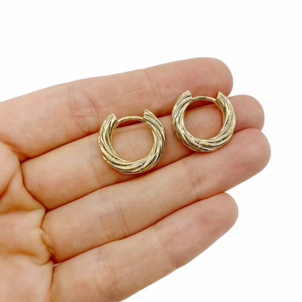 Серьги Конго Волна, 20х4 мм, золотистые, 13.61