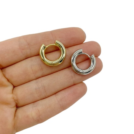Серьги Бублики Конго Кольца, серебристые, 20х4 мм 33.22