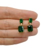 Серьги пусеты Изумрудные кристаллы, с заглушками, 21х8 мм, 16.63