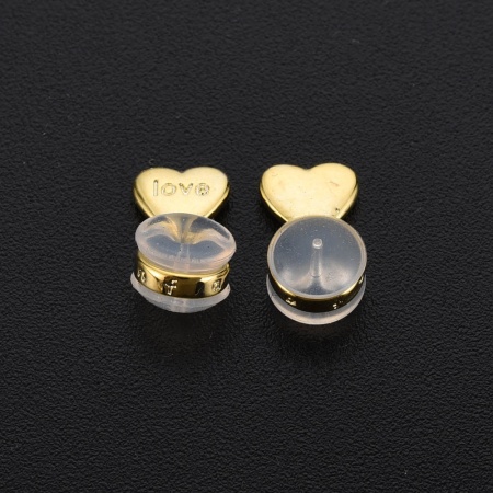 Заглушки силиконовые для пусетов, золотистые, 6 мм, 0.8.В1