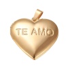 Подвеска Медальон Сердце Te Amo, сталь, золотистый 29 мм, 0.ПС