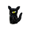 Бусина Кошка черный, Лэмпворк, 20x18 мм