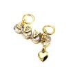 Подвеска коннектор love мини, золотистая, 16х7 мм, М20