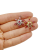 Подвеска Снежинка красная, золотистая, 23х23 мм, 2.62