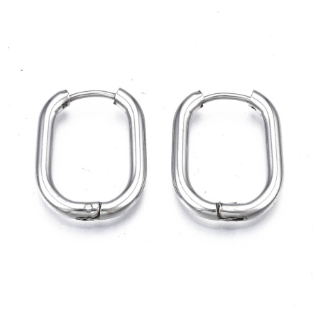 Серьги Конго, овальные сталь, 23х16 мм