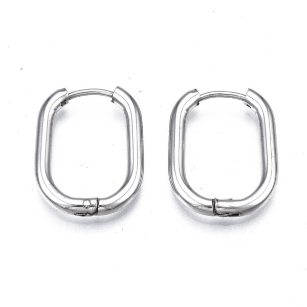 Серьги Конго, овальные сталь, 23х16 мм